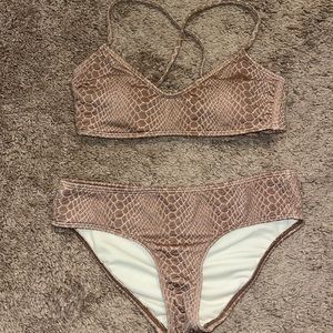 Snake print bikini set